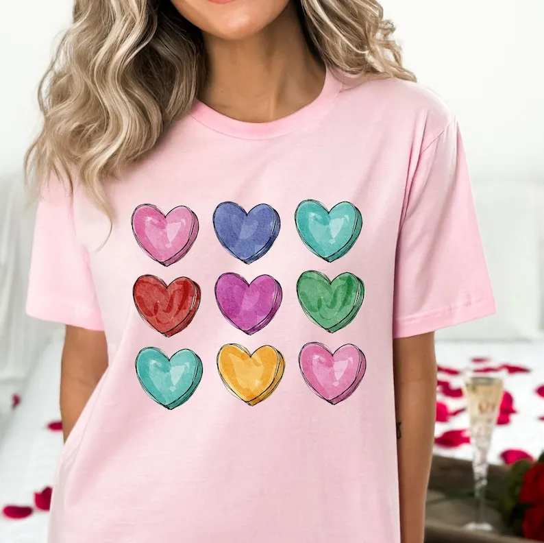 9 Colorful Hearts Pink Valentines Day Shirt - William Jacket