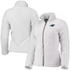 Ashleigh Carolina Panthers White Teddy Sherpa Full-Zip Jacket