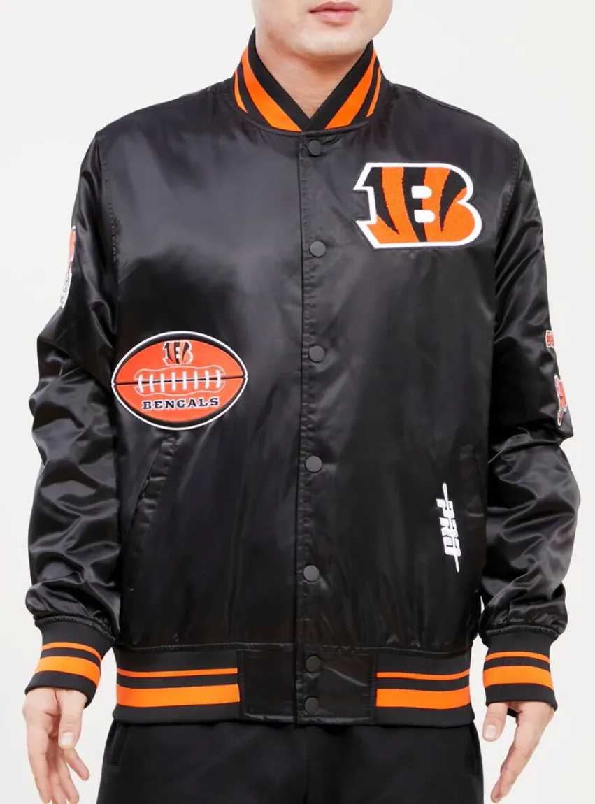 Brock Cincinnati Bengals Football Satin Varsity Jacket