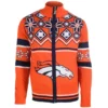 Burke Denver Broncos Orange Full-Zip Jacket