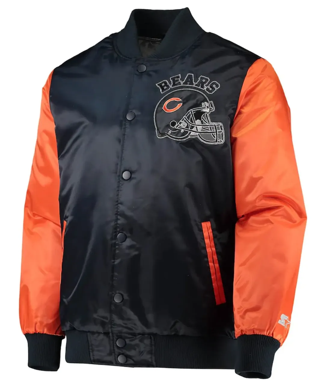 Men's Starter Orange Chicago Bears Home Game Satin Full-Snap Varsity Jacket Size: Medium