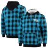Carolina Panthers Check Sherpa Flannel Pullover Jacket