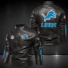 Detroit Lions Brown Leather Jacket