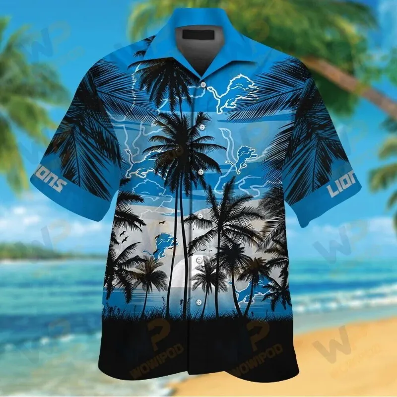 Detroit Lions Hawaiian 3D Printed Shirt - William Jacket