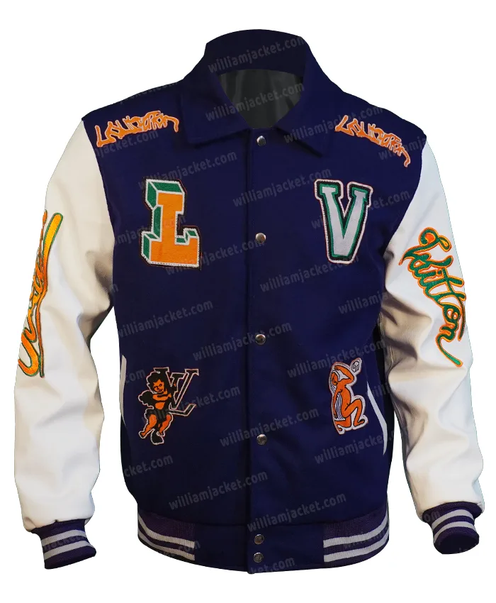 Louis Vuitton Mens Leather Letterman Jacket SIZE LARGE