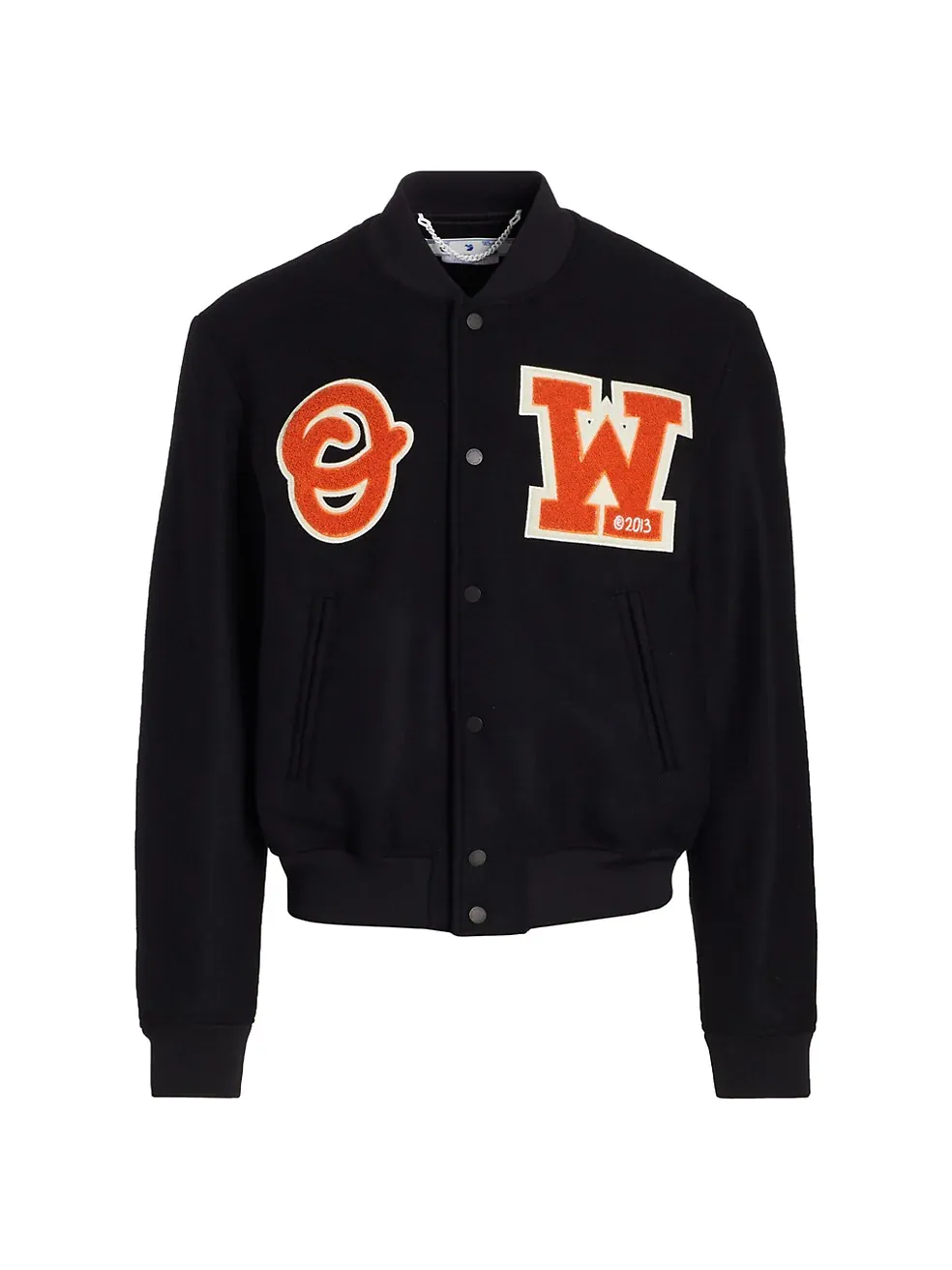 Black Off White Varsity Jacket - William Jacket