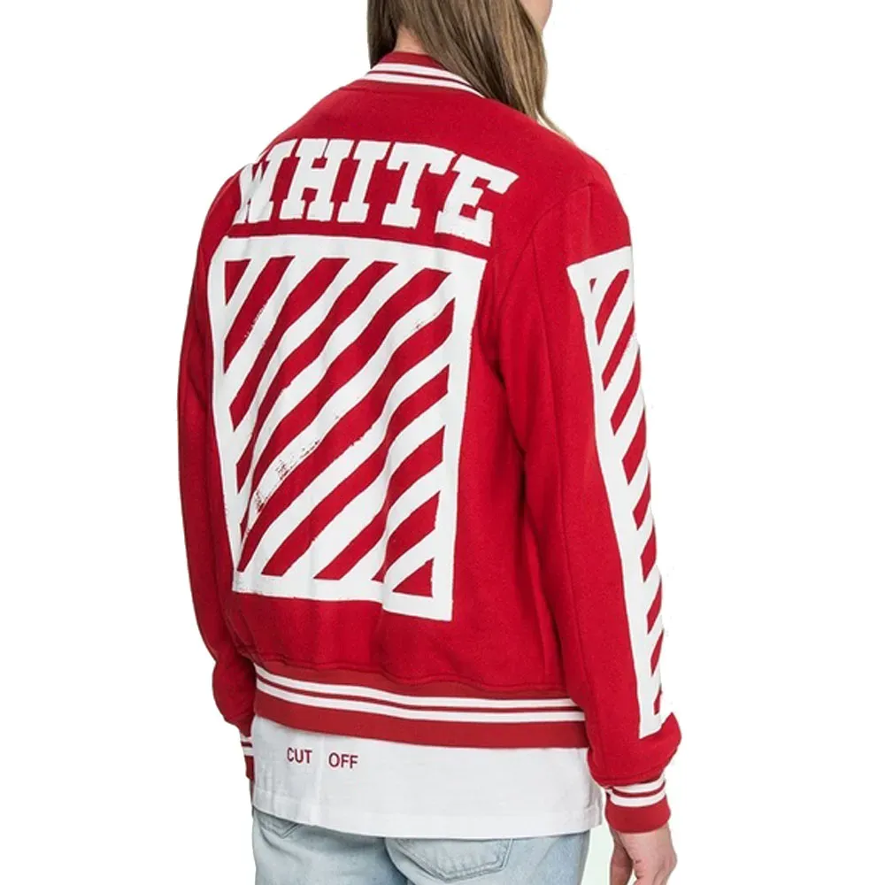 White Red Varsity Jacket William Jacket