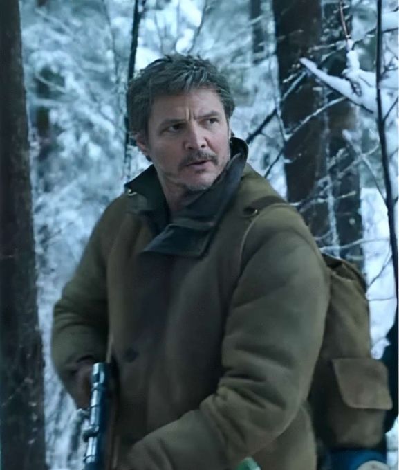 The denim shirt worn by Joel Miller (Pedro Pascal) in the series The Last  of Us (Season 1 Episode 1)