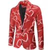 Valentine’s Day Hearts Printed Red Blazer