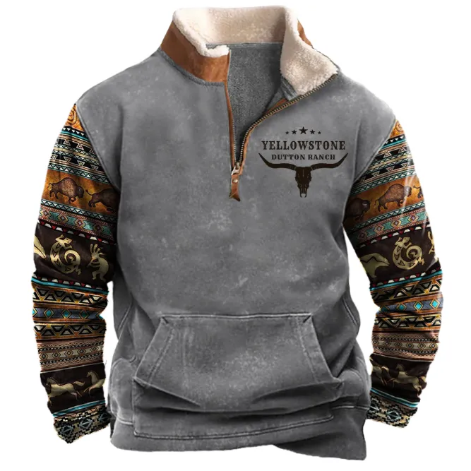 Yellowstone Vintage Western Colorblock Wool Sweatshirt