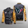 Houston Texans Faux Leather Varsity Jacket