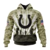Indianapolis Colts Salute To Service Printed Hoodie