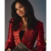 Layla Keating All American S05 E01 Black Spotted Red Blazer