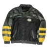 Vintage Green Bay Packers Green and Black Leather Jacket