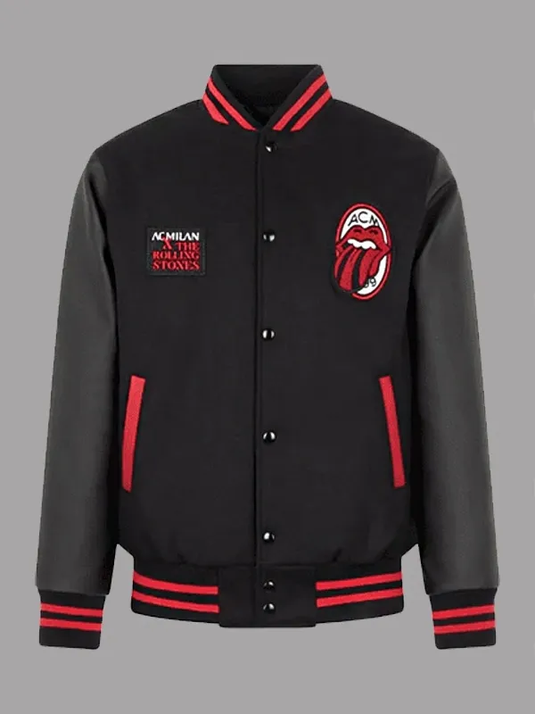 AC Milan X Rolling Stones Letterman Varsity Jacket