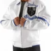 American Rebel White and Blue Pelle Pelle Leather Jacket