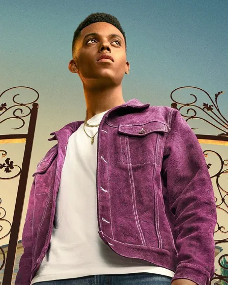 mens purple jean jacket