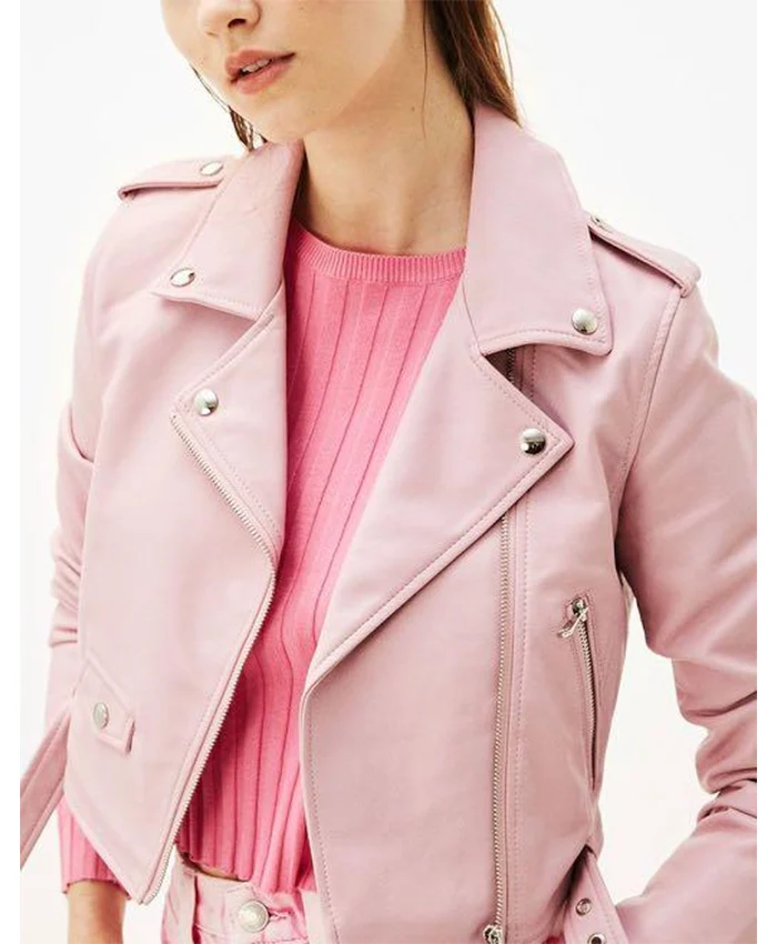 Bershka Pink Biker Jacket For Sale - William Jacket