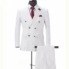 Double Breasted 1920s Fashion Off White 2 Piece Pinstripe Suit