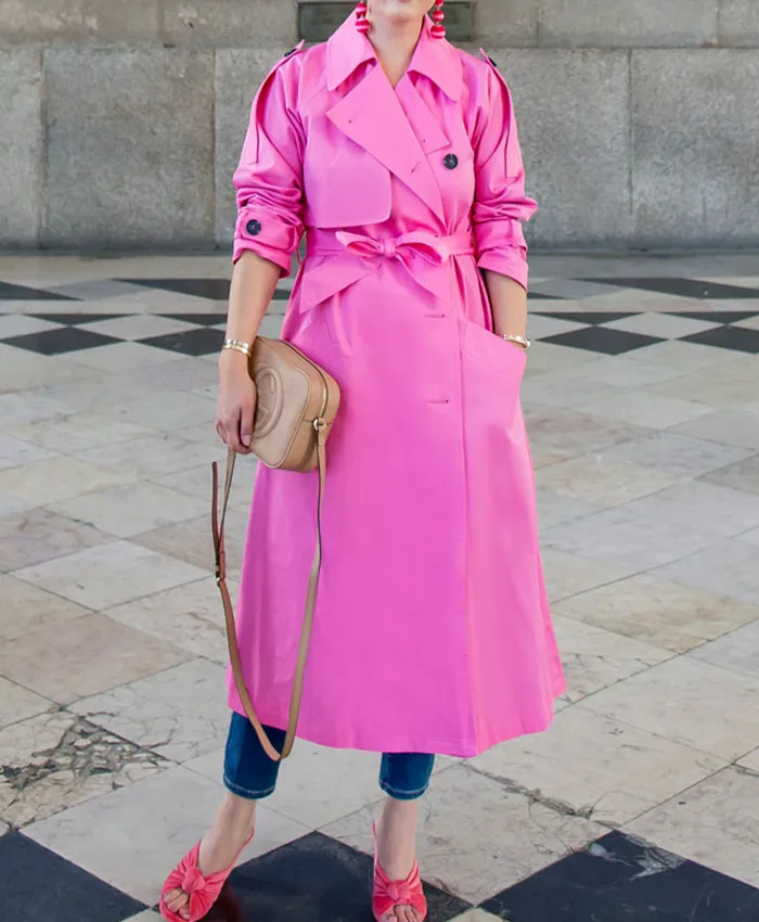 Hot Pink Trench Coat For Sale - William Jacket