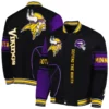 Karson Minnesota Vikings Black Printed Bomber Jacket