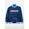 Kingston Los Angeles Chargers Blue Satin Varsity Jacket