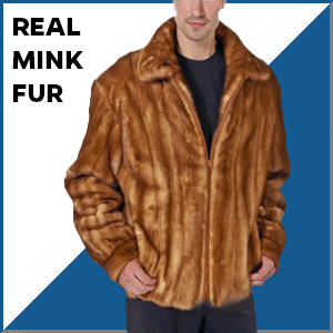Men’s Brown Real Mink Fur Winter Warm Jacket