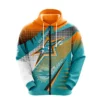 Miami Dolphins Zip Up Hoodie For Men and Women
