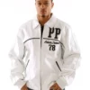 Pelle Pelle Athletic Division White Leather Jacket Front