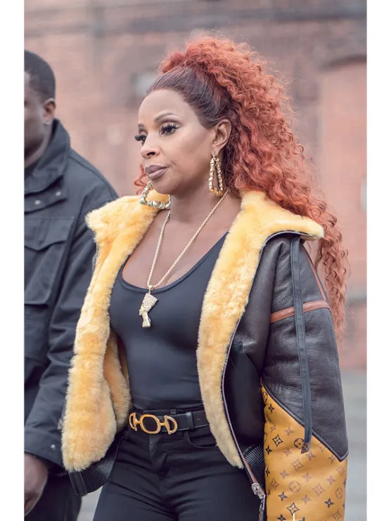 Power Book II Ghost Mary J. Blige Jacket with Fur Collar