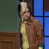 SNL 2023 Jenna Ortega Brown Leather Jacket