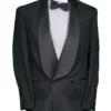 Shawl Lapel Double Breasted 2 Piece Black Tuxedo Suit