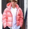 Justin Bieber Stylish Pink Jacket
