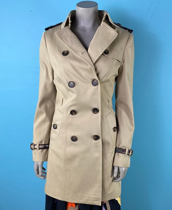 Balinda Double Breasted Vintage Trench Coat For Sale