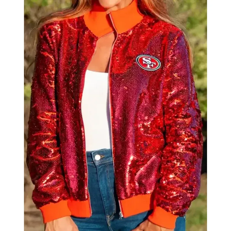 Enid Bogan San Francisco 49ers Red Sequin Jacket - William Jacket