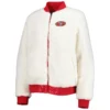 Enid Bogan San Francisco 49ers White Sherpa Jacket