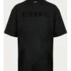 Eternal Logo Flocked Cotton Black Shirt