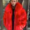 Gideon Mink Fur Red Coat