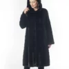 Lori Mink Fur Black Long Coat
