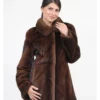 Neil Mink Fur Fashionable Brown Coat