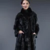 Raquel Black Mink Fur Elegant Coat