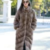 Regina Brown Mink Fur Long Coat