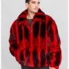 Rowan Mink Fur Black And Red Coat