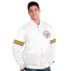 White Pittsburgh Steelers Varsity Jacket