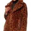 Aria Faux Mink Fur Leopard Print Coat