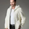 Armando Mink Fur White Hooded Jacket
