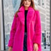 Bianca Mink Fur Shocking Pink Coat