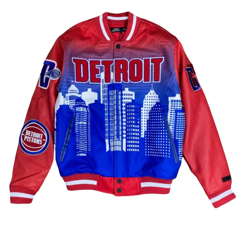 Detroit Pistons Fleece Leather Jacket