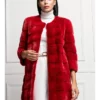 Grace Mink Fur Red Coat