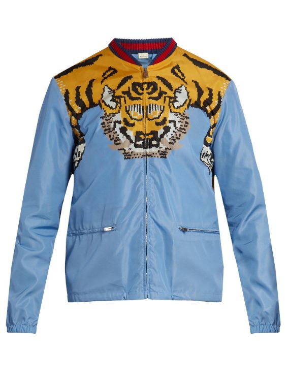 100% Authentic GUCCI Tiger Wool Bomber Jacket Size: L